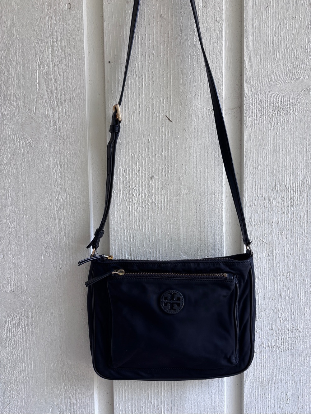 Tory Burch Black Nylon Crossbody with Gold Hardware